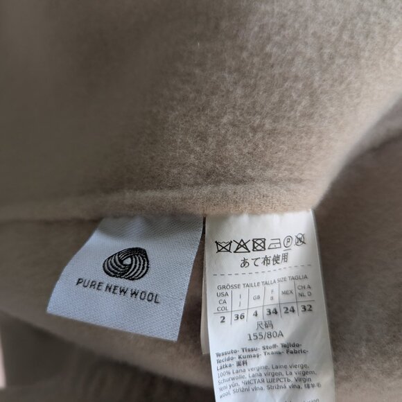 AUTH Max Mara Belted Coat Robe In Cream Virgin Wool Size XS NWOT Quiet Luxury - Picture 9 of 16